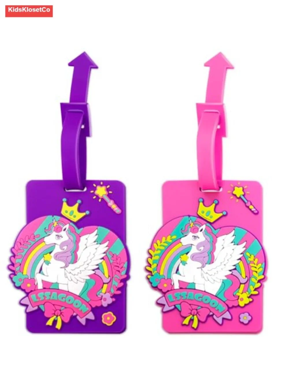 2 Pack Silicone Kids Luggage Tags for Backpack Suitcases Travel Essentials Name